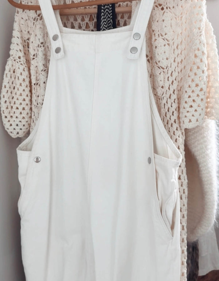 CREAM DENIM // Pinafore Dress // Size 10