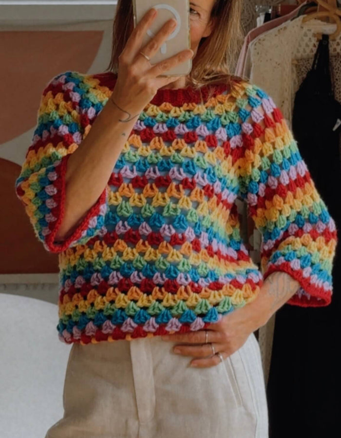 CROCHET JERSEY // Pure Wool // Free Size
