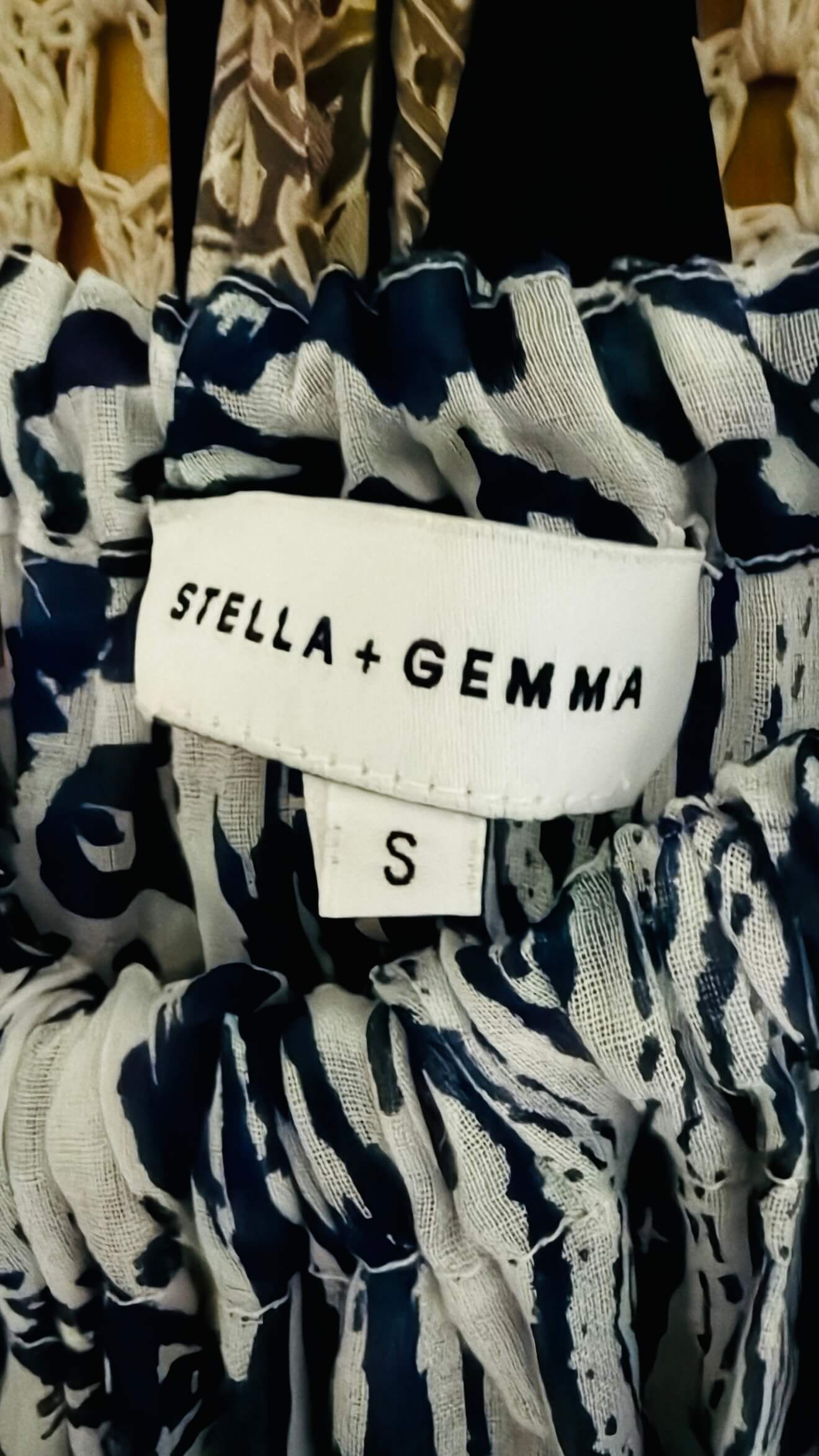 STELLA + GEMMA // Grecian Cotton Maxi // Navy/white // Small