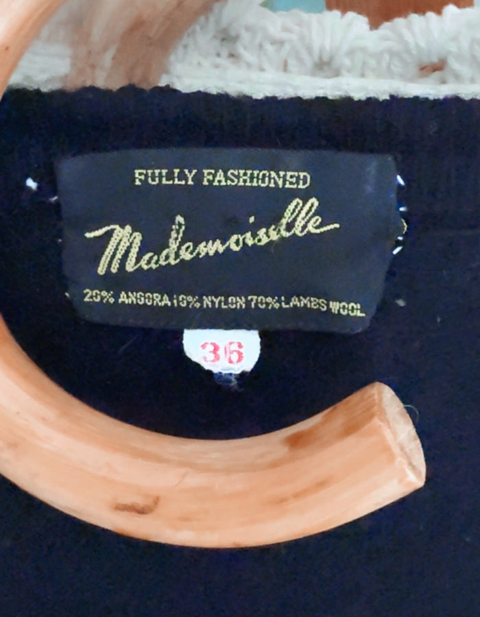 MADEMOISELLE // VINTAGE CROPPED CARDI // ANGORA/LAMBSWOOL // Small (EUR 36)