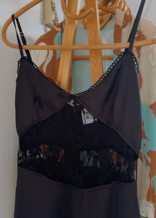 PRINCESS POLLY // Satin/Lace Dress // Black // Size 6