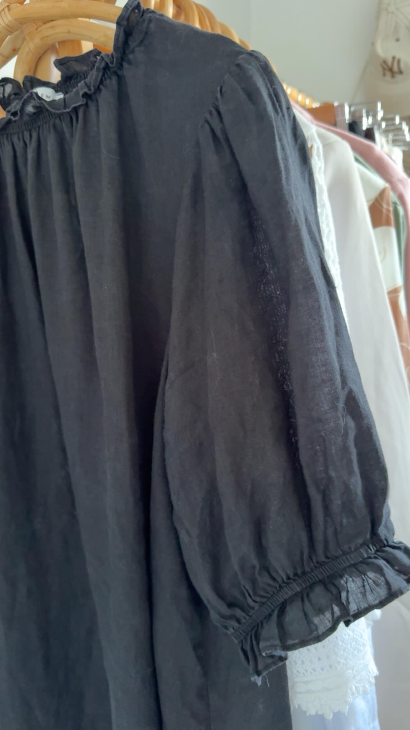 STELLA + GEMMA // Linen Shift Dress // Black // Size 14