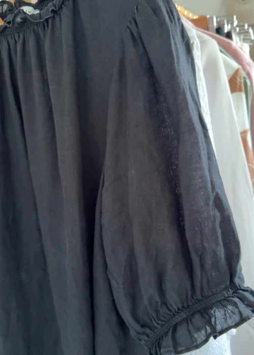 STELLA + GEMMA // Linen Shift Dress // Black // Size 14