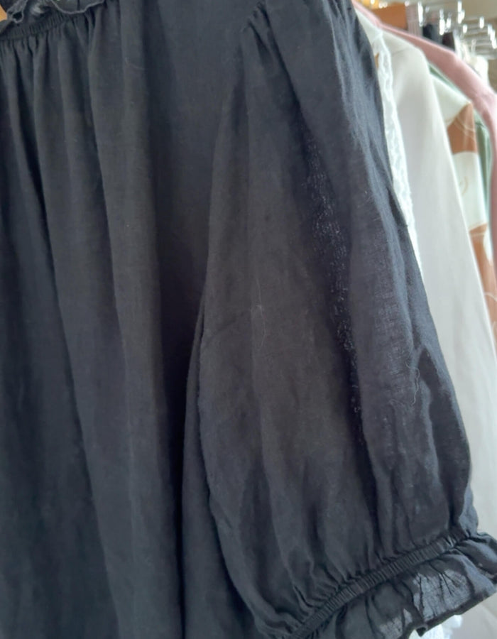 STELLA + GEMMA // Linen Shift Dress // Black // Size 14