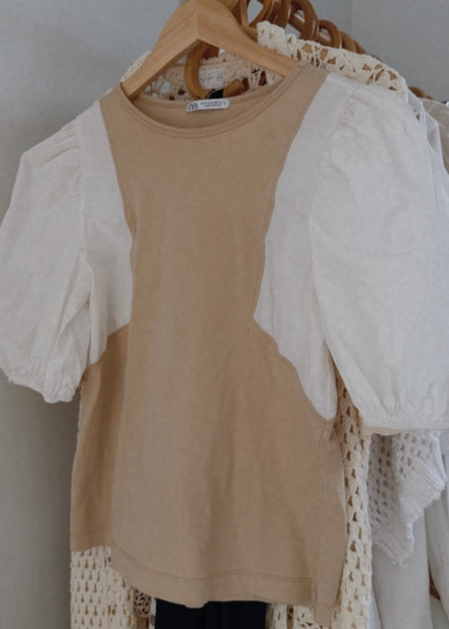 ZARA // Puff Sleeve Tee // Small