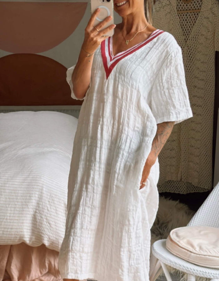 SHERYL MAY Linen Dress // Free Size