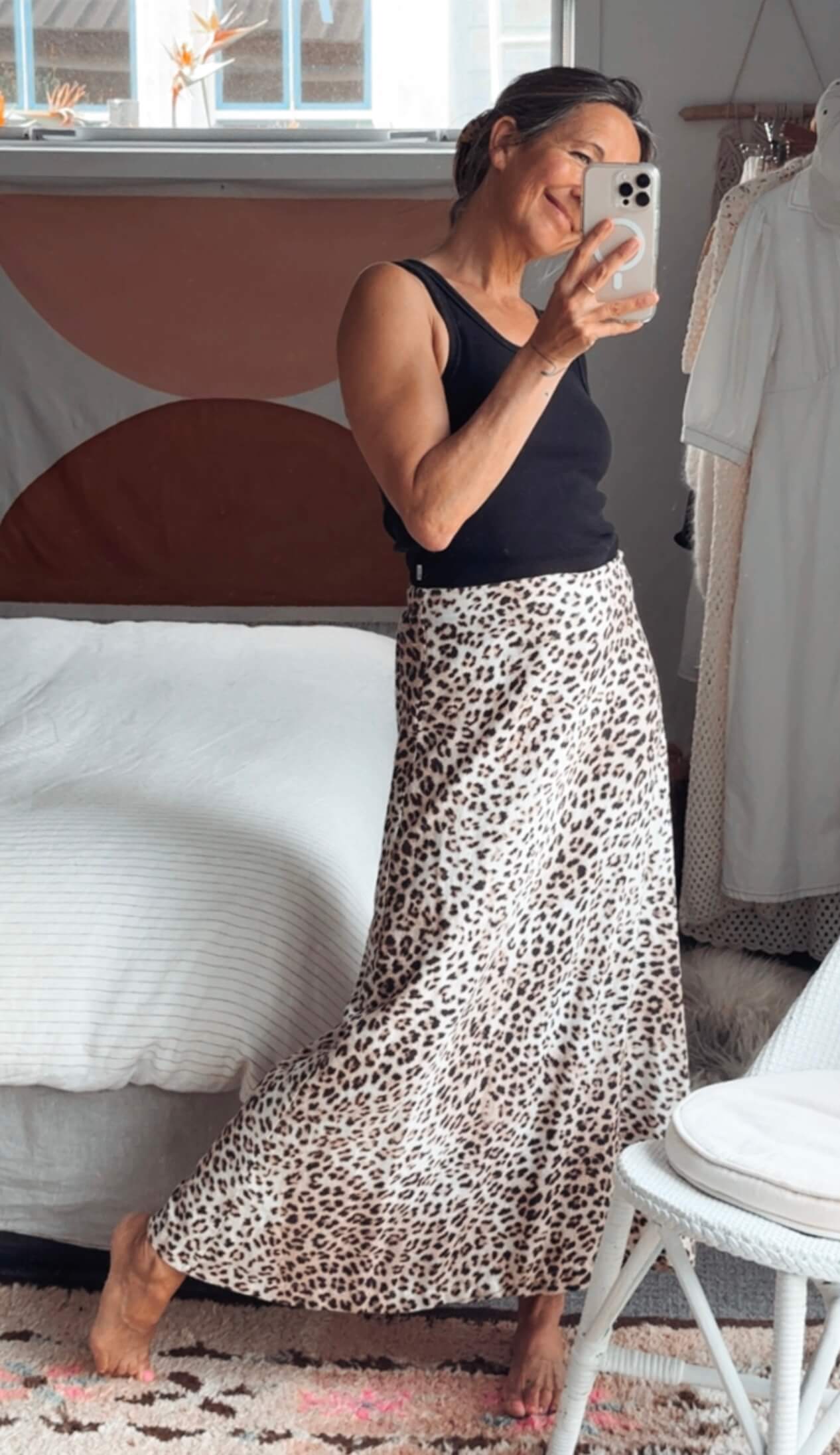 COTTON ON // Linen Blend Maxi Skirt // Animal Print // Size 6