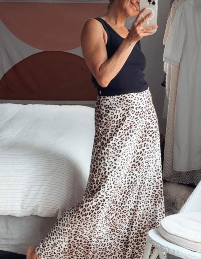 COTTON ON // Linen Blend Maxi Skirt // Animal Print // Size 6