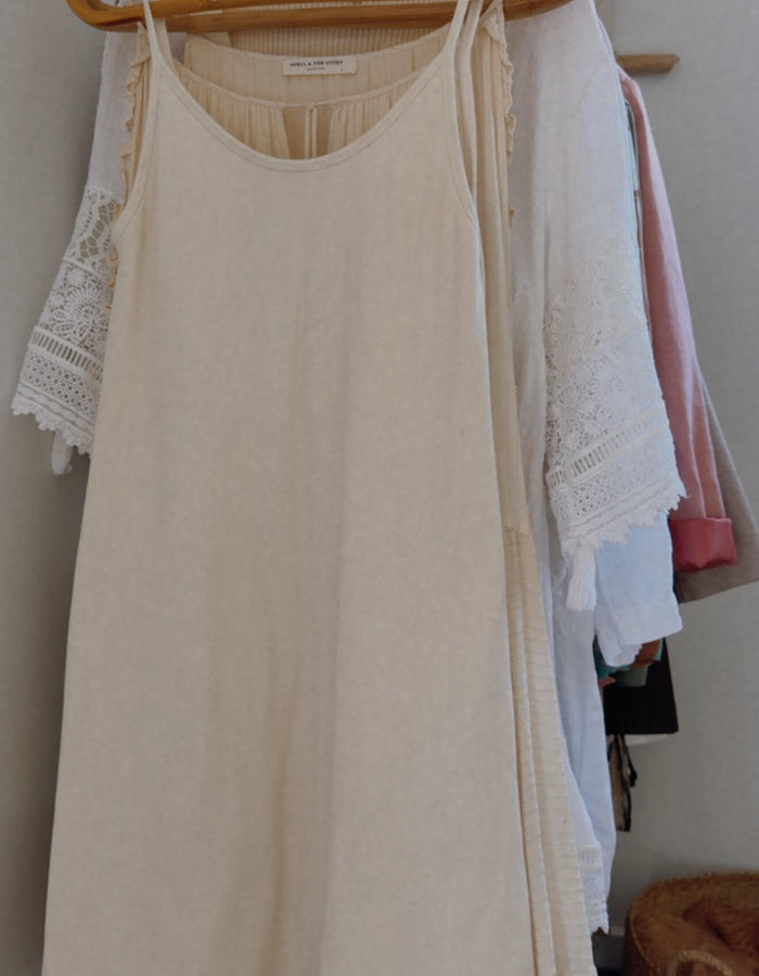 DEA // Aisling Short Organic Cotton Rib Dress // Cream // XS