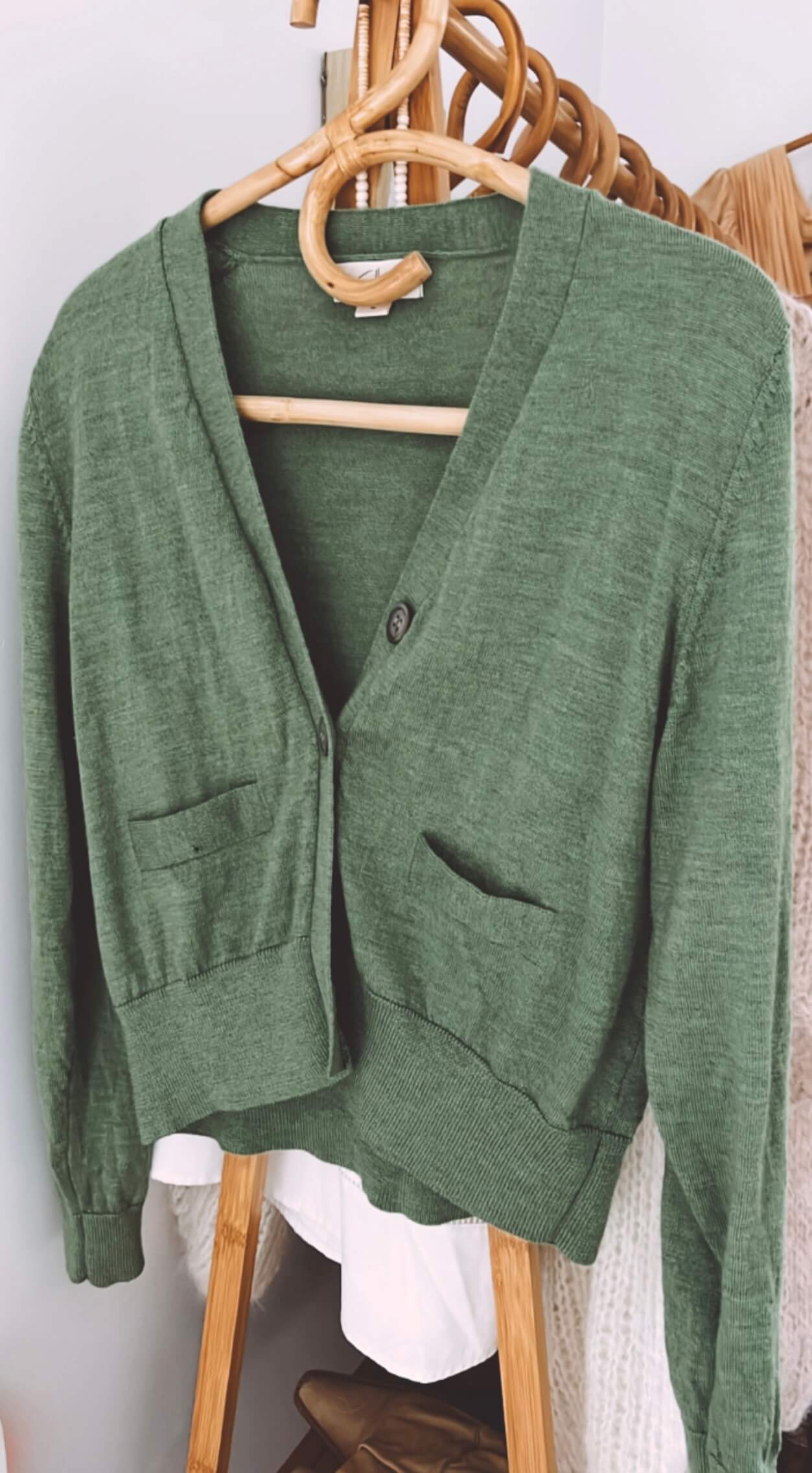 Cropped Merino Cardi // Summer Grass // Large