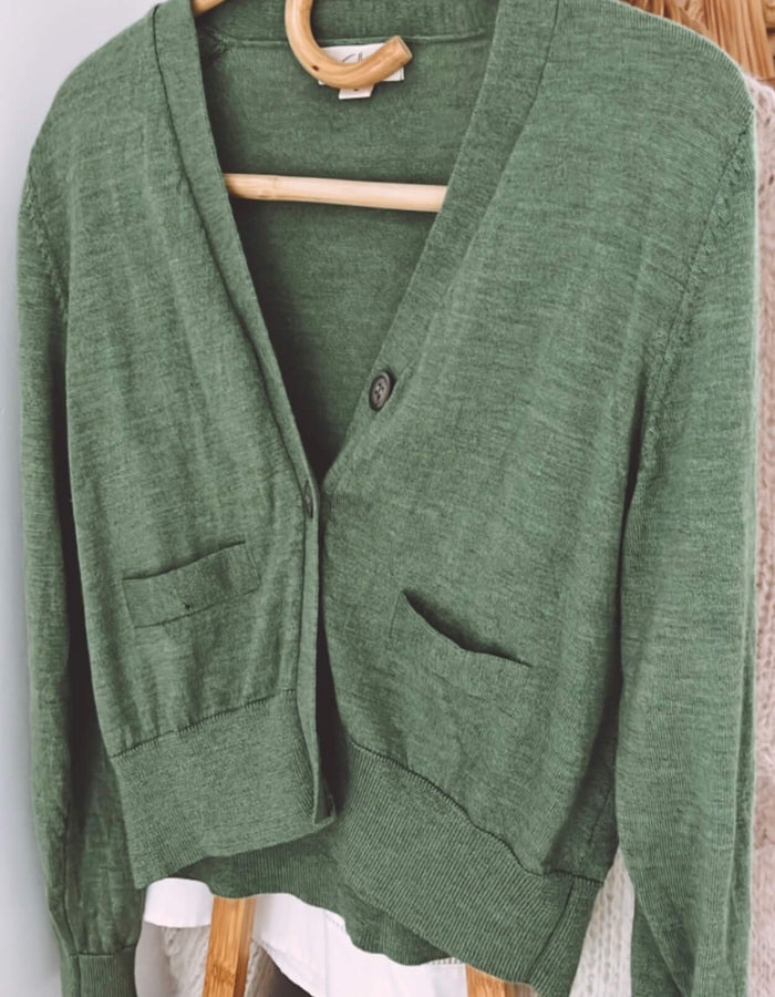 Cropped Merino Cardi // Summer Grass // Large