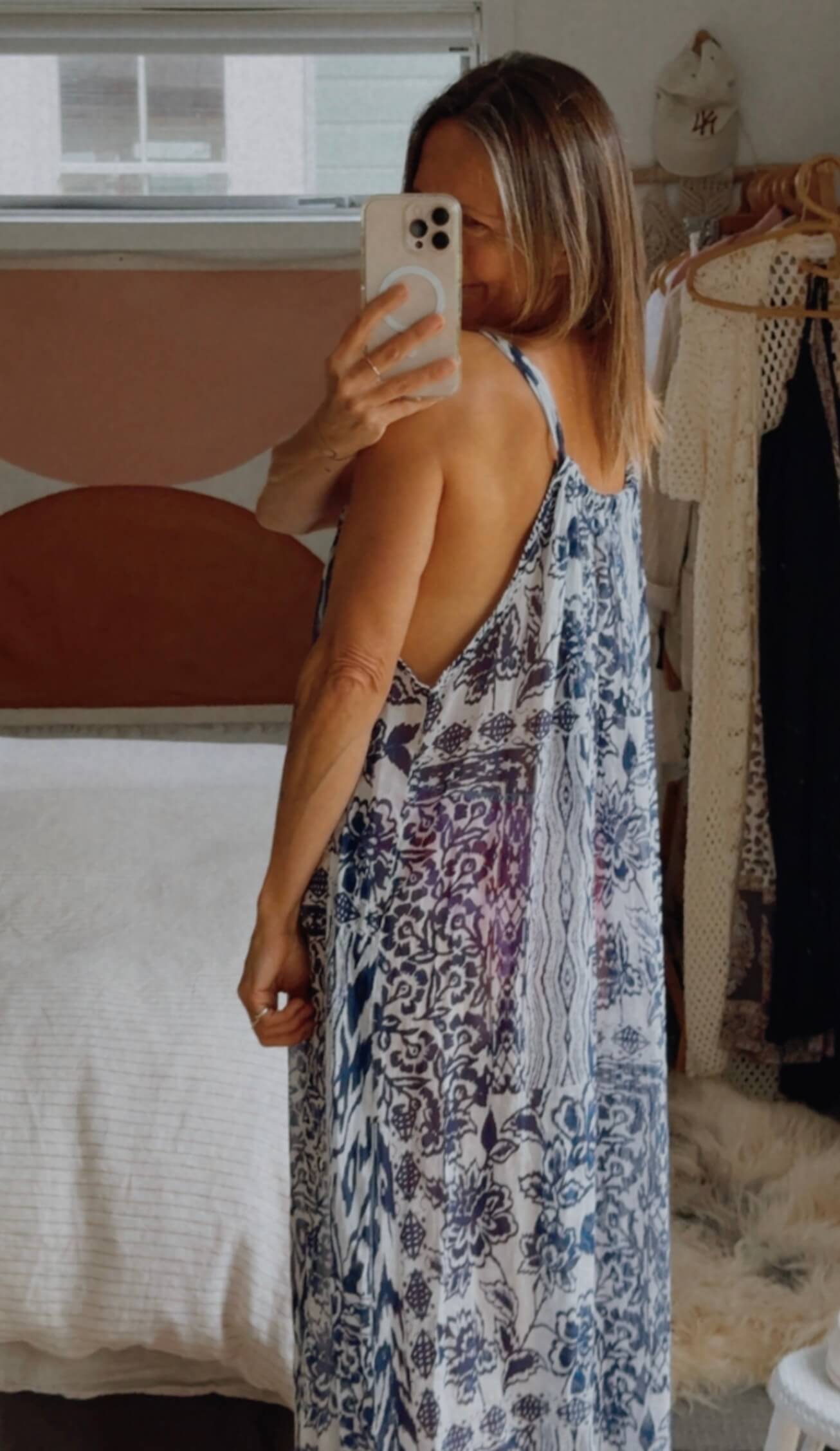 STELLA + GEMMA // Grecian Cotton Maxi // Navy/white // Small