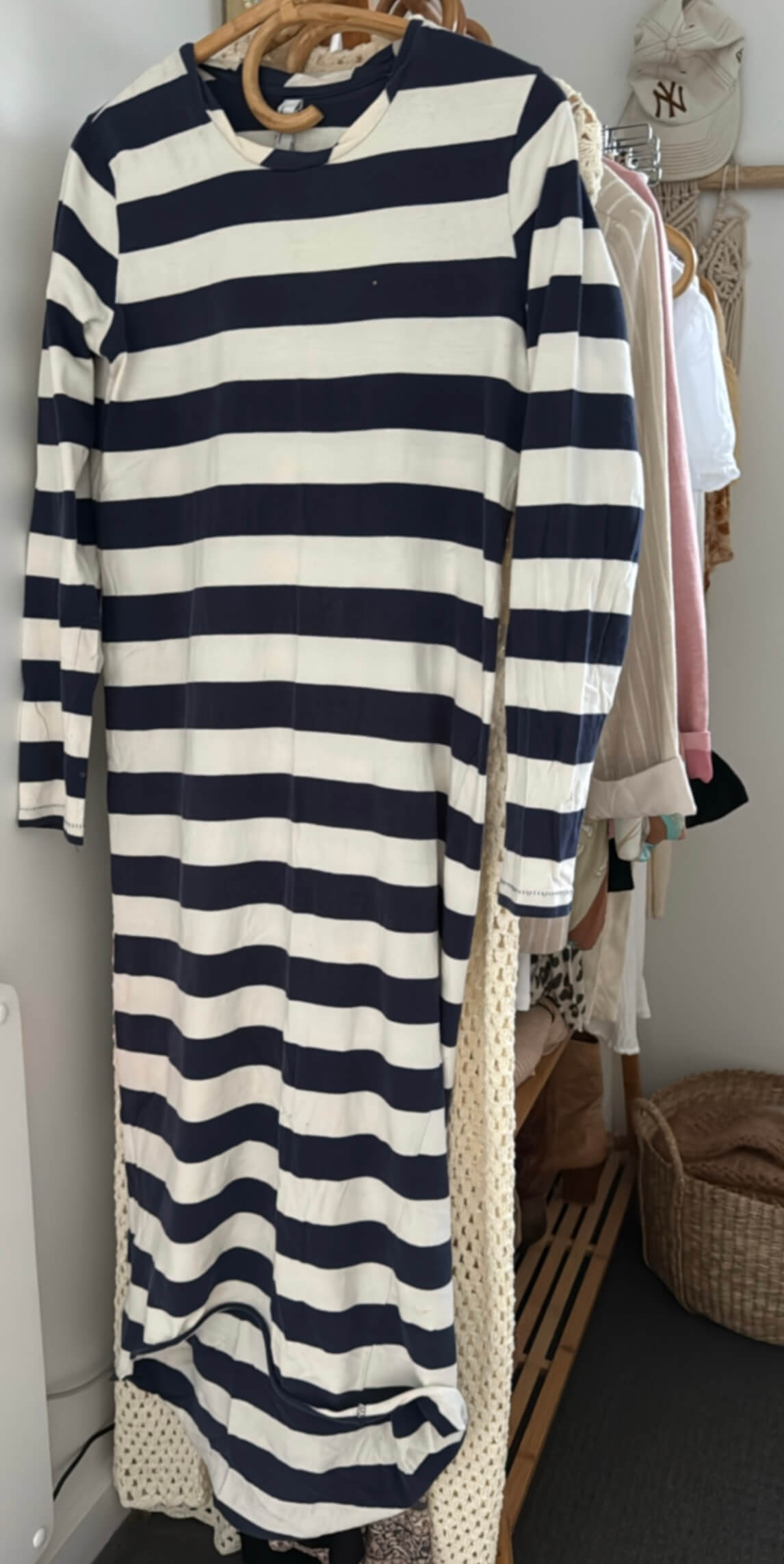 CAMILLA AND MARC // Maxi Tee Shirt Dress // Navy-White Stripe // S/M