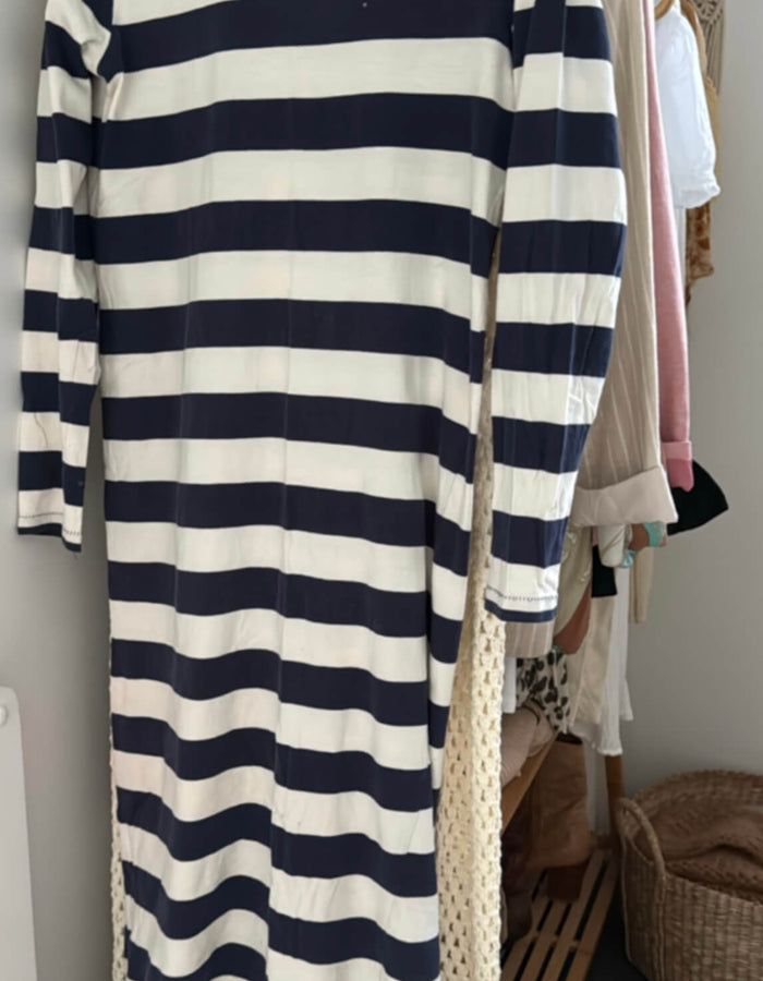 CAMILLA AND MARC // Maxi Tee Shirt Dress // Navy-White Stripe // S/M