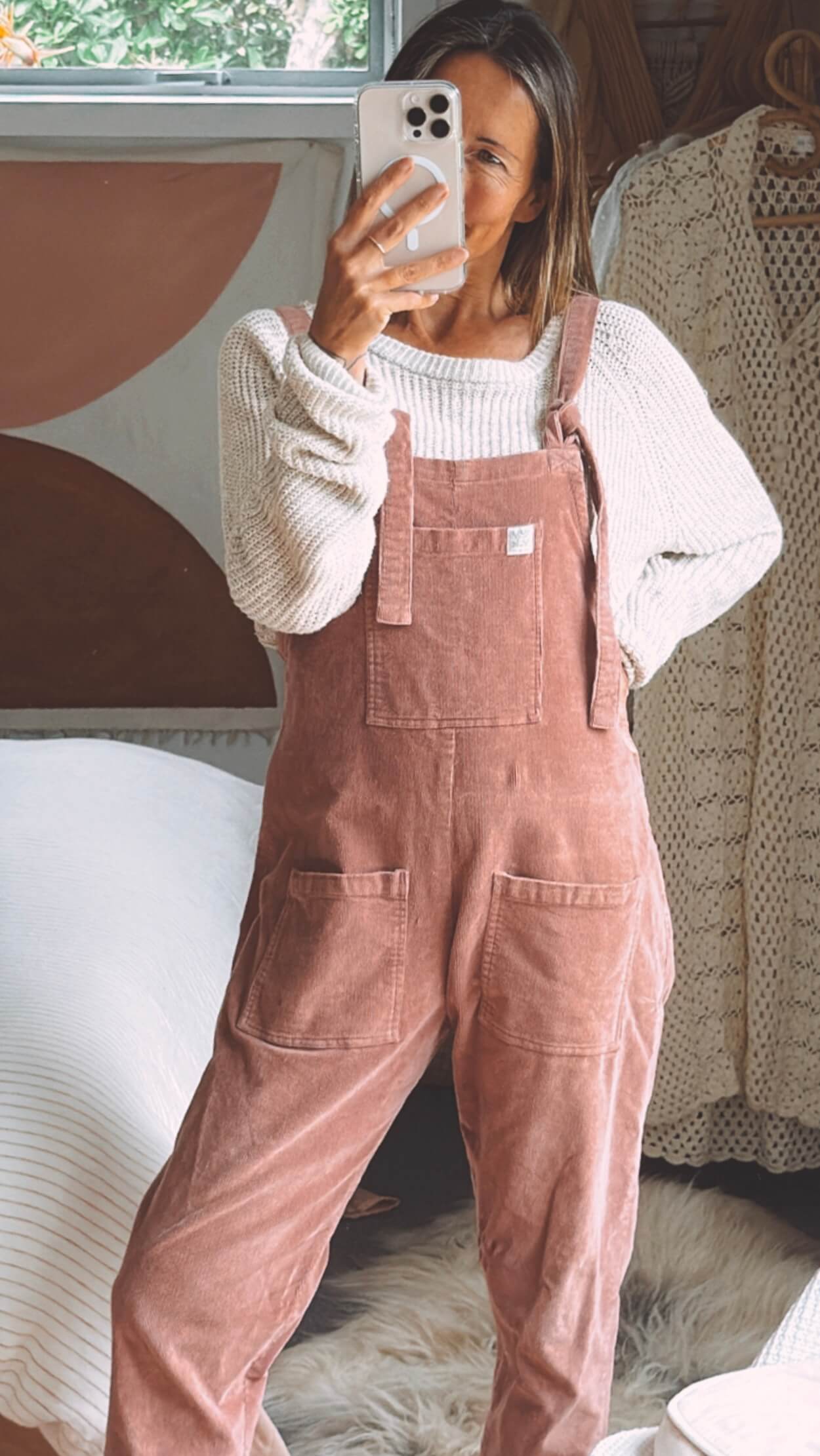 LUCY & YAK Corduroy Overalls // Dusky Pink  // Small