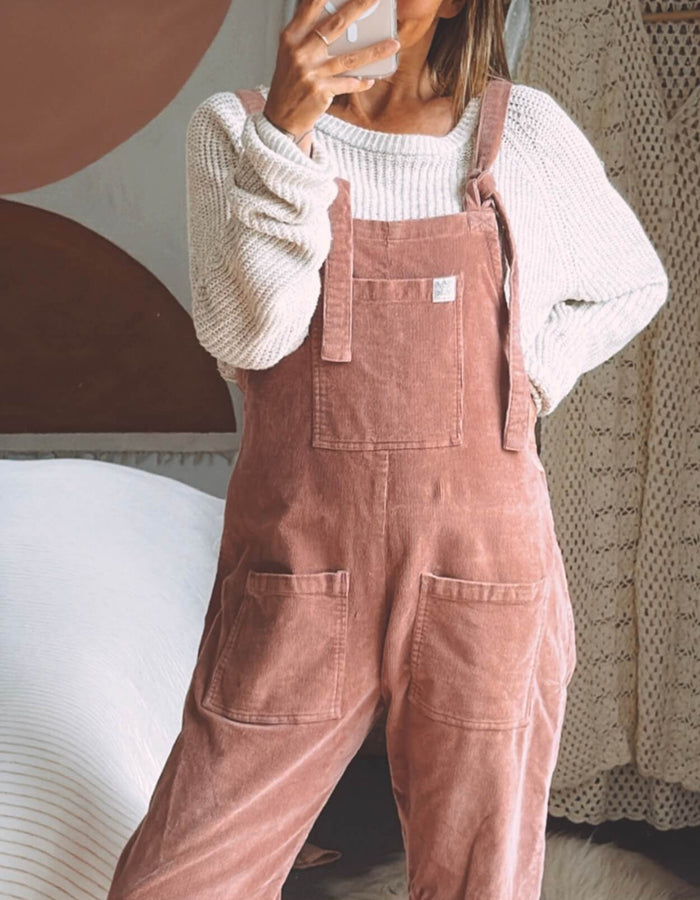 LUCY & YAK Corduroy Overalls // Dusky Pink  // Small