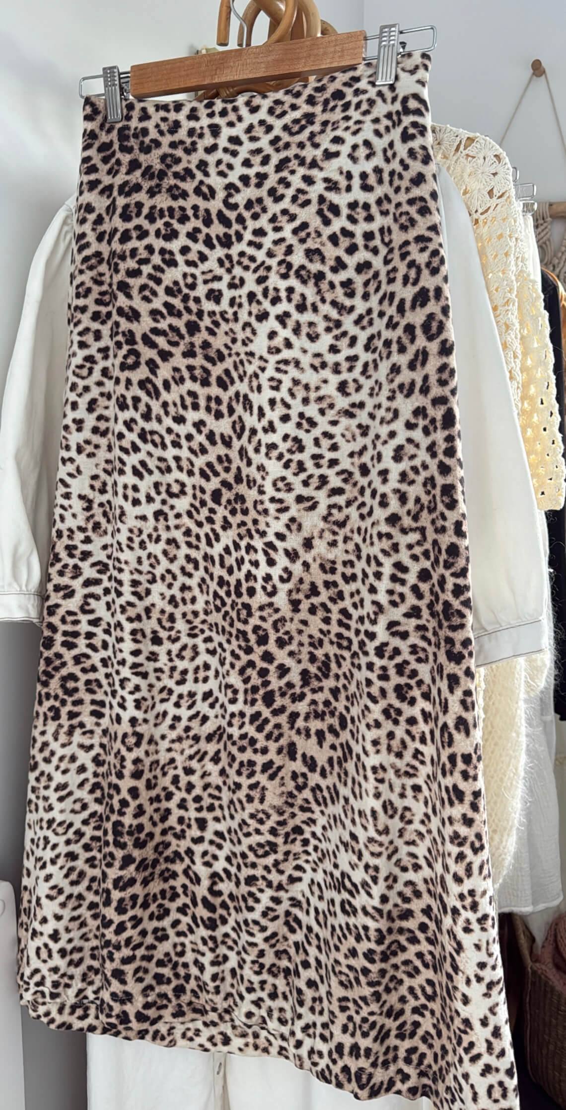 COTTON ON // Linen Blend Maxi Skirt // Animal Print // Size 6