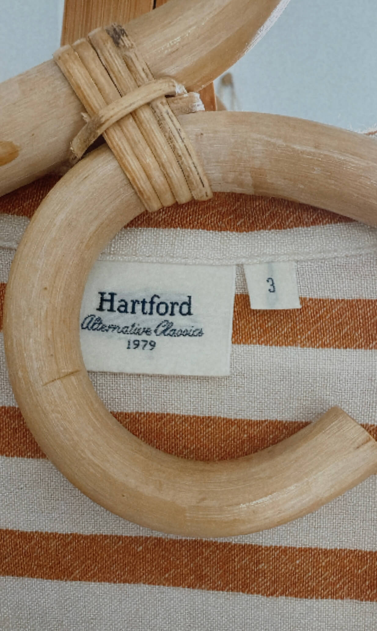 HARTFORD (France) // Striped Shirt Dress // Terracotta/Cream // Small (8-10)