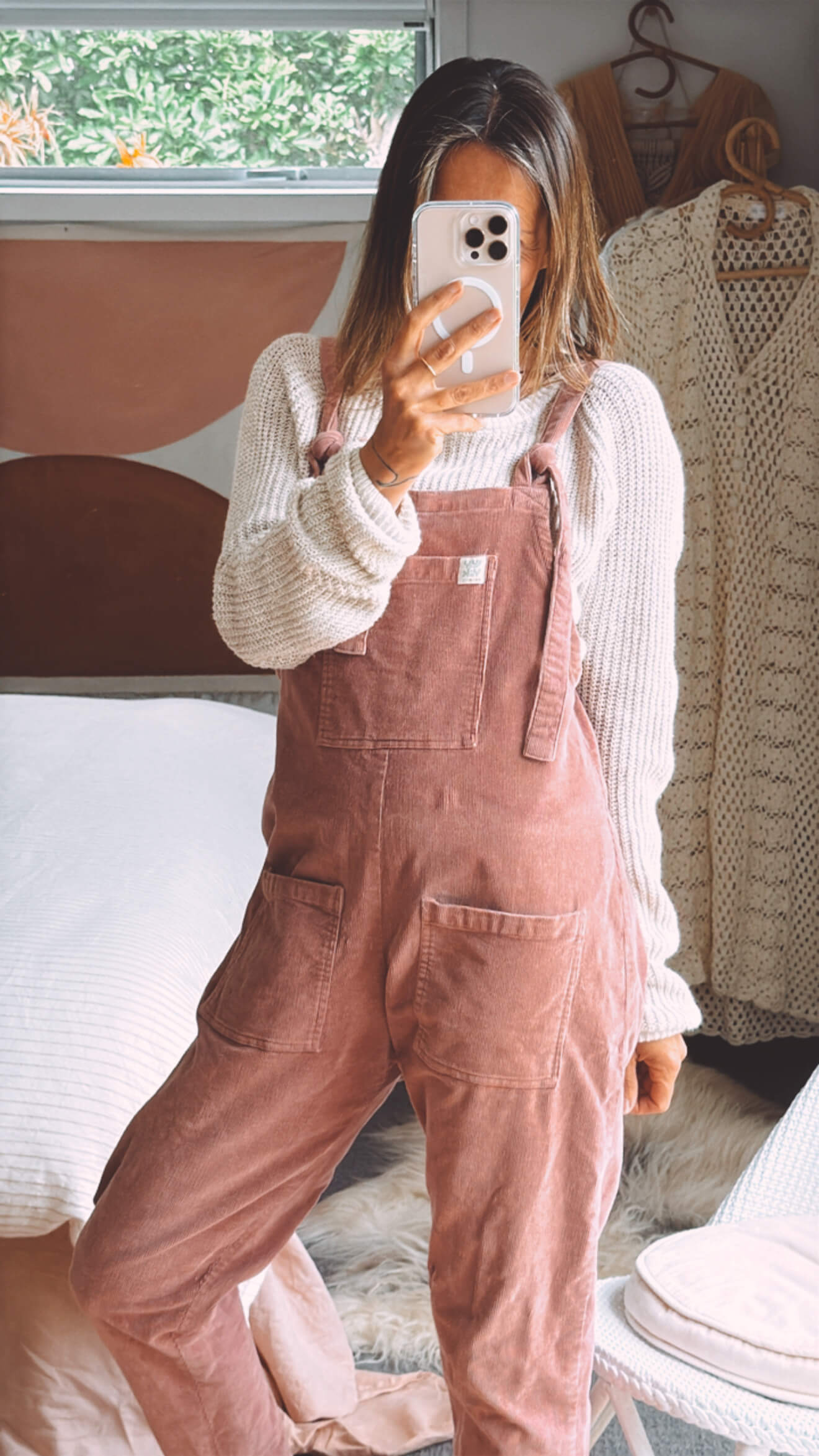 LUCY & YAK Corduroy Overalls // Dusky Pink  // Small