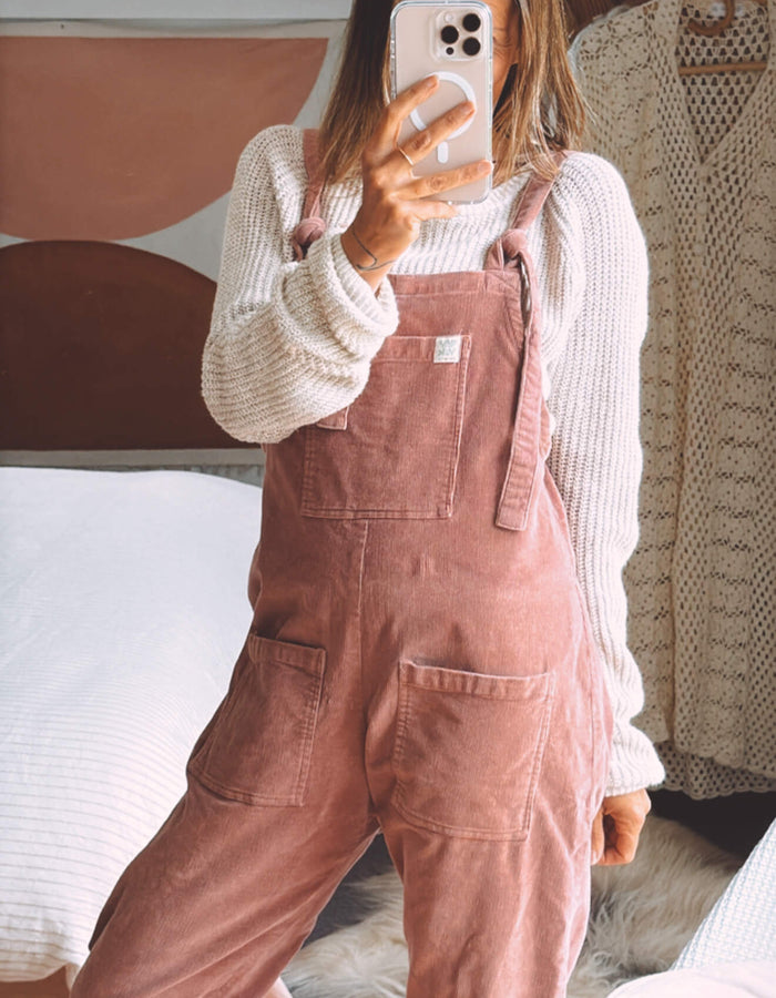 LUCY & YAK Corduroy Overalls // Dusky Pink  // Small