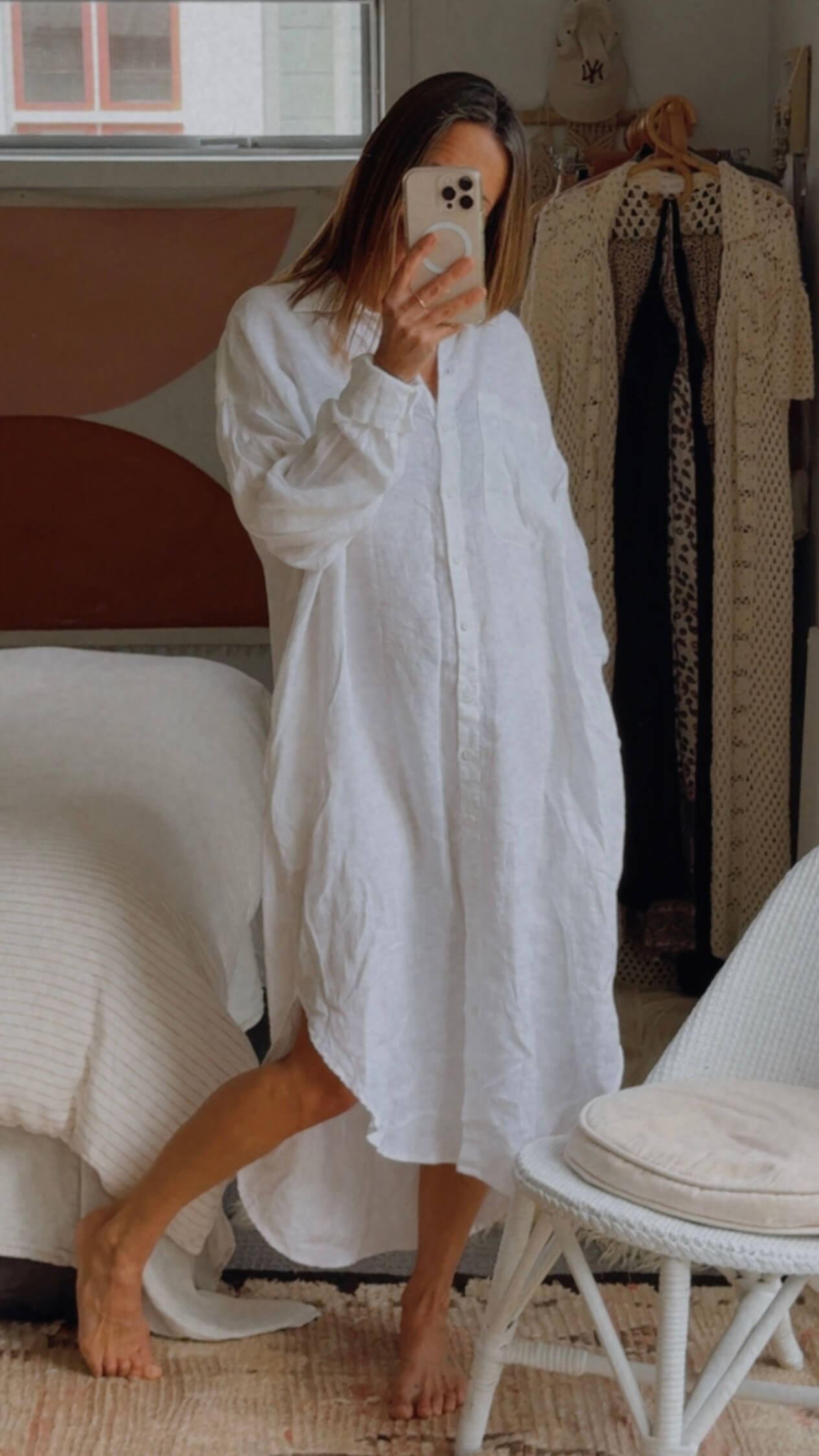 DECJUBA // Linen Shirt Dress // Free Size (AU XL)
