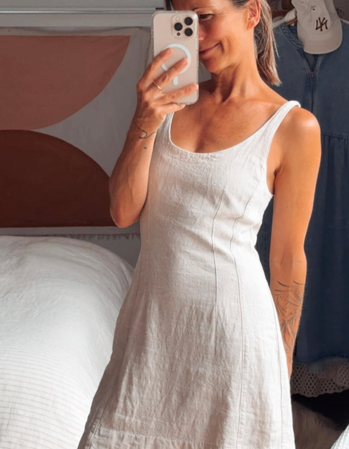 GLASSONS // Classic Mini Dress // Stone // Size 8