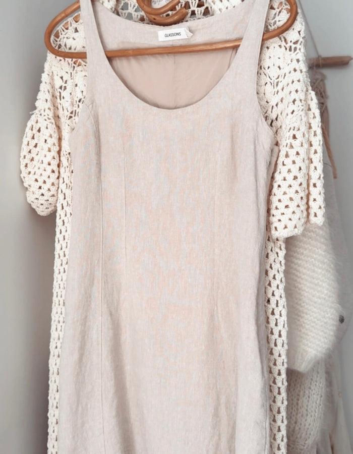 GLASSONS // Classic Mini Dress // Stone // Size 8