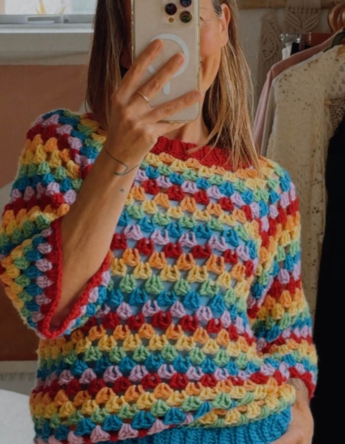 CROCHET JERSEY // Pure Wool // Free Size