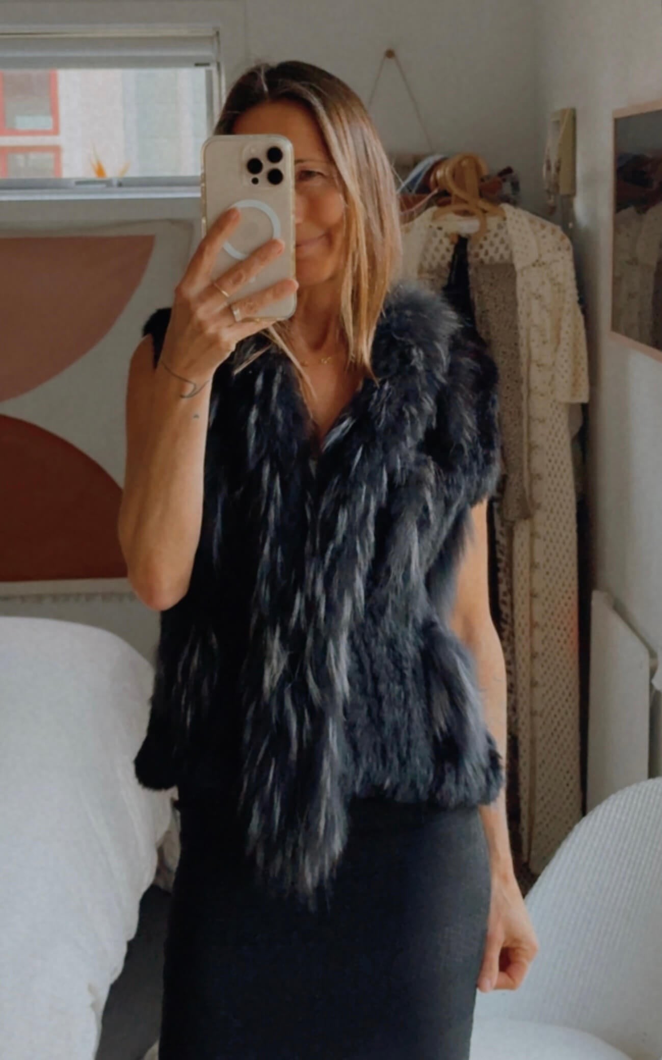 RABBIT FUR VEST // NOIR // Small