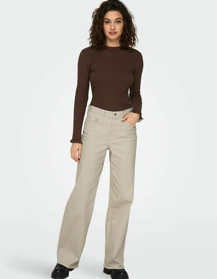 ONLY // ONLJUICY Wide Leg Jeans // Ecru // US 27/NZ 8
