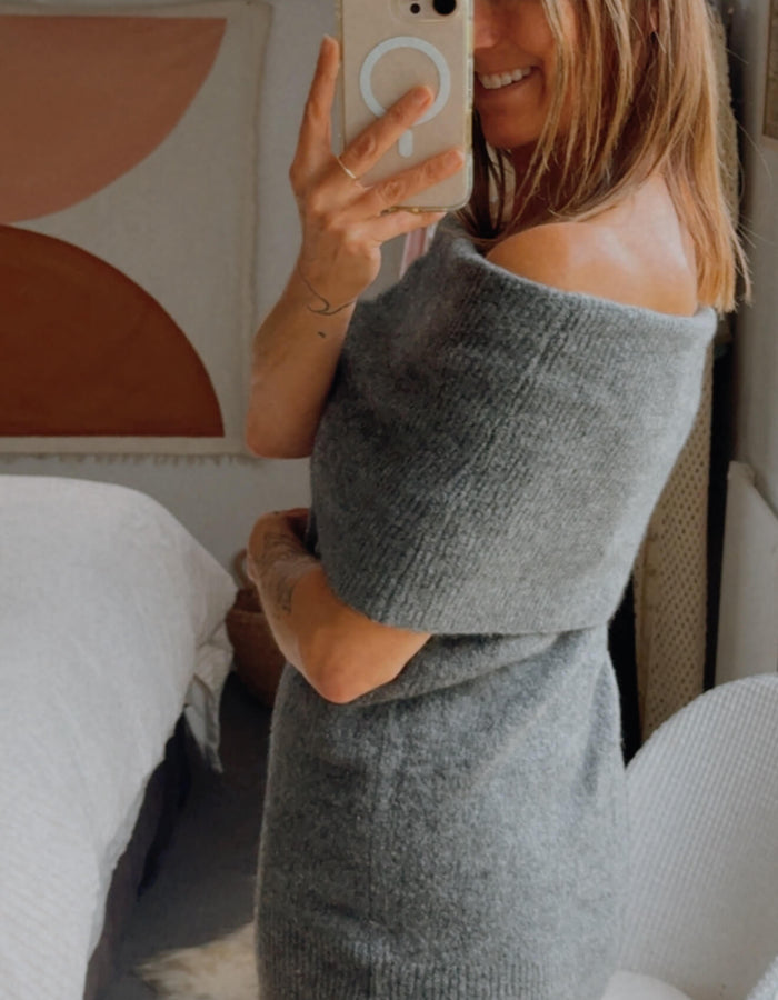 COUNTRY ROAD // OFF THE SHOULDER TANK // GREY MARLE WOOL/YAK // XS