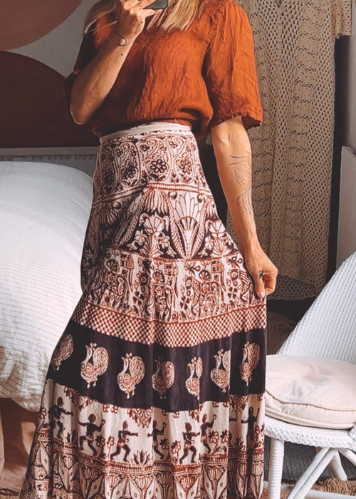 Indian Wrap Maxi Skirt // free Size