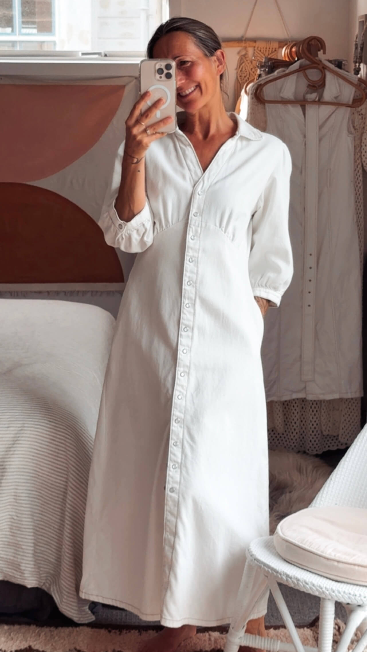 DENIM // Maxi Dress // Ecru // Small