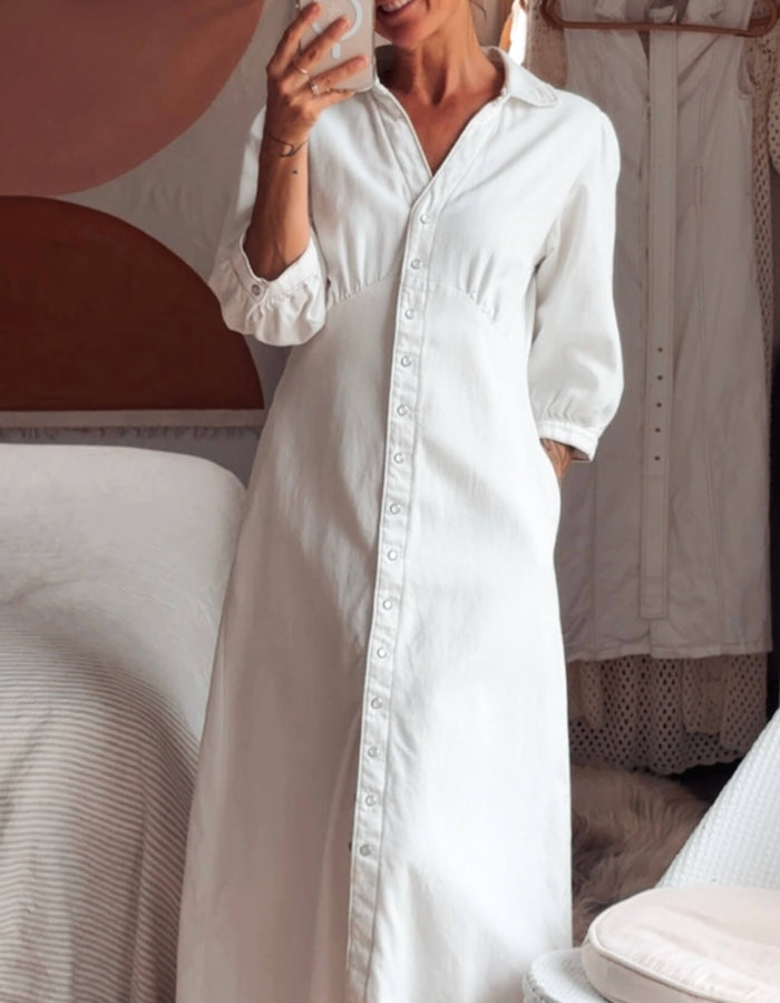 DENIM // Maxi Dress // Ecru // Small