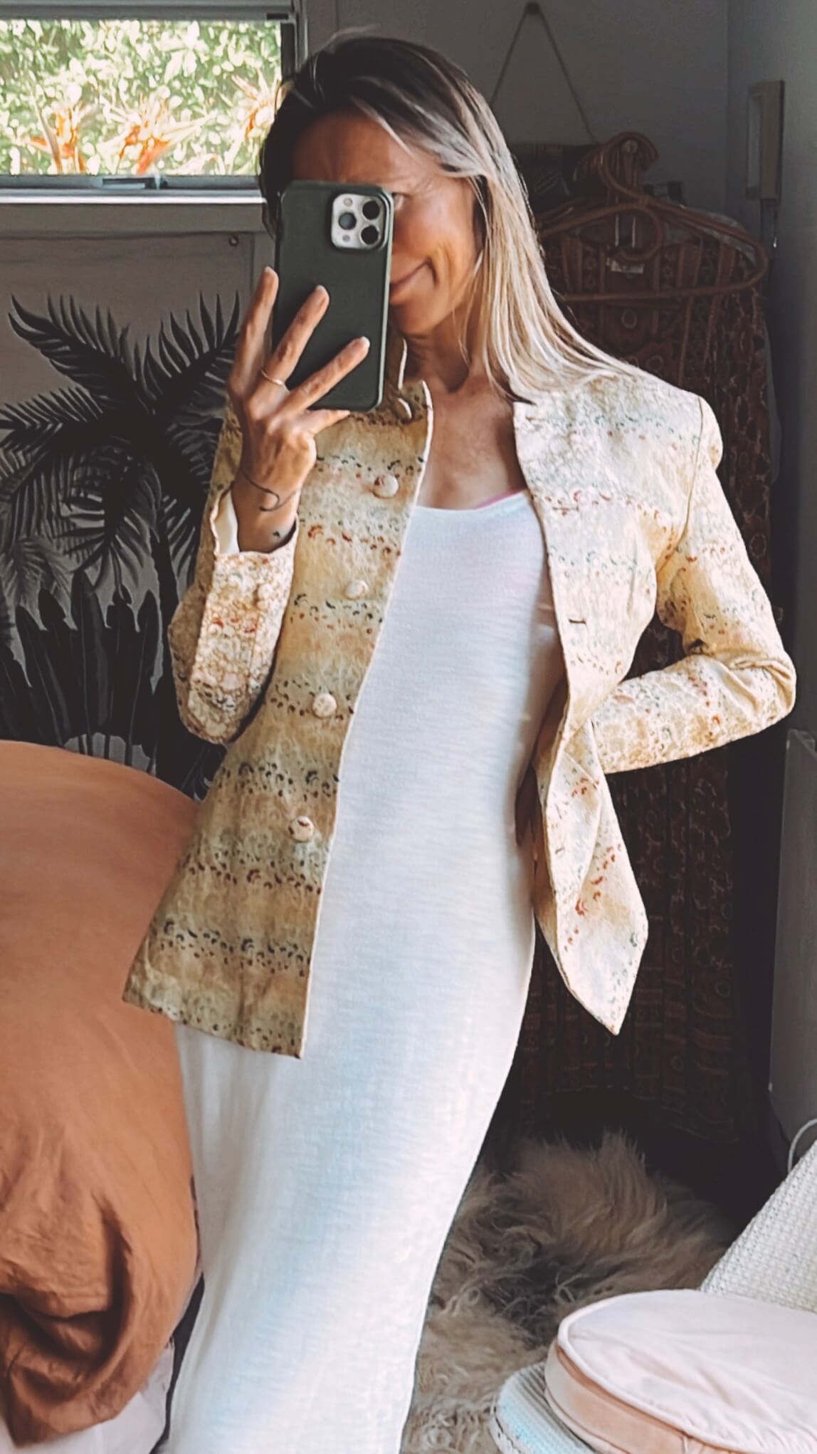 Champagne Silk Blazer // Size 8