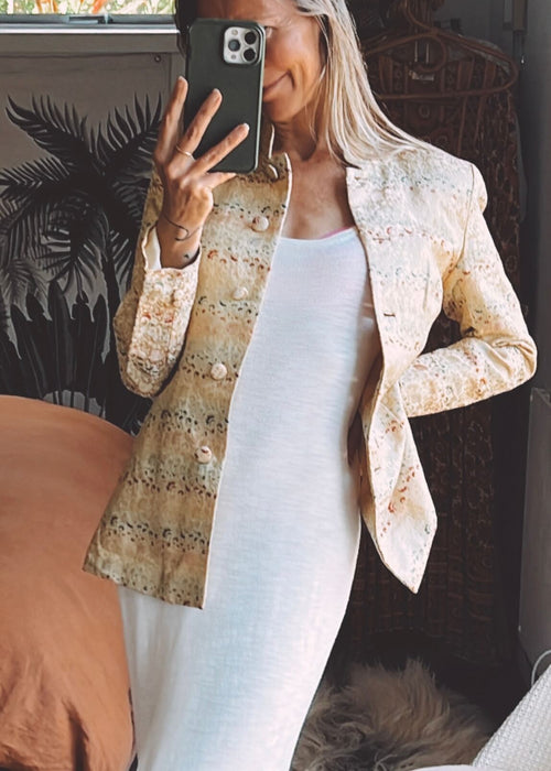 Champagne Silk Blazer // Size 8