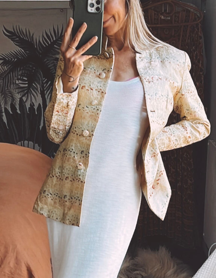 Champagne Silk Blazer // Size 8