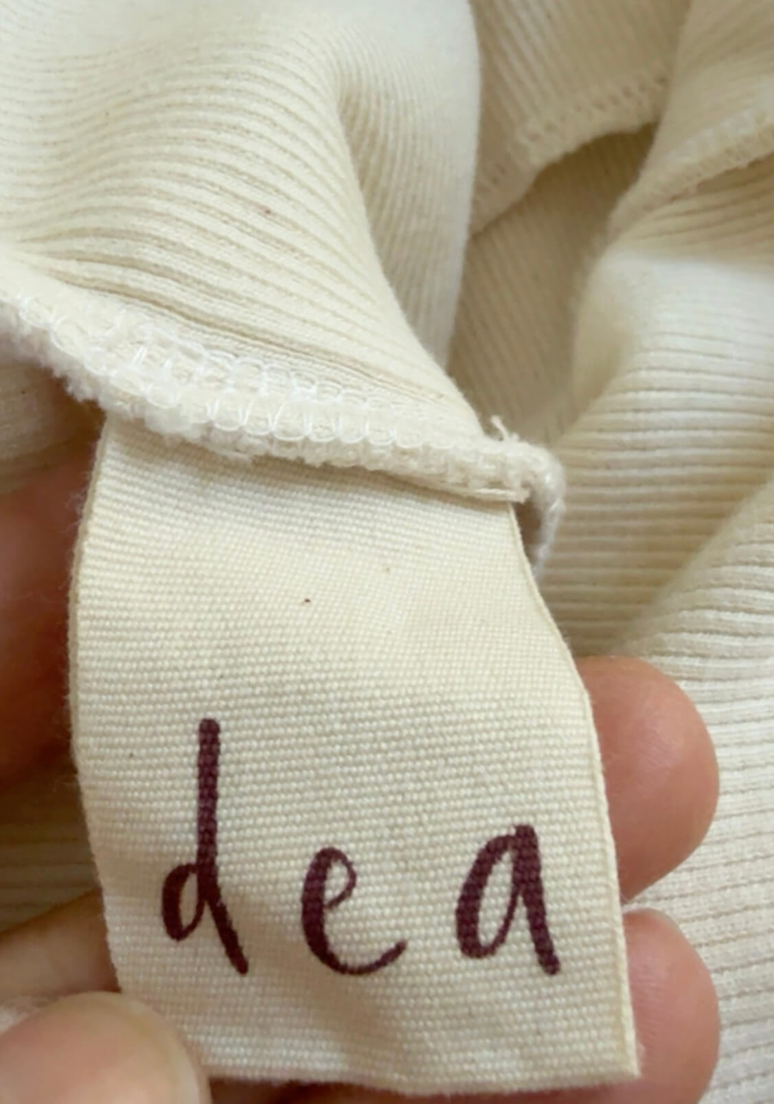 DEA // Aisling Short Organic Cotton Rib Dress // Cream // XS