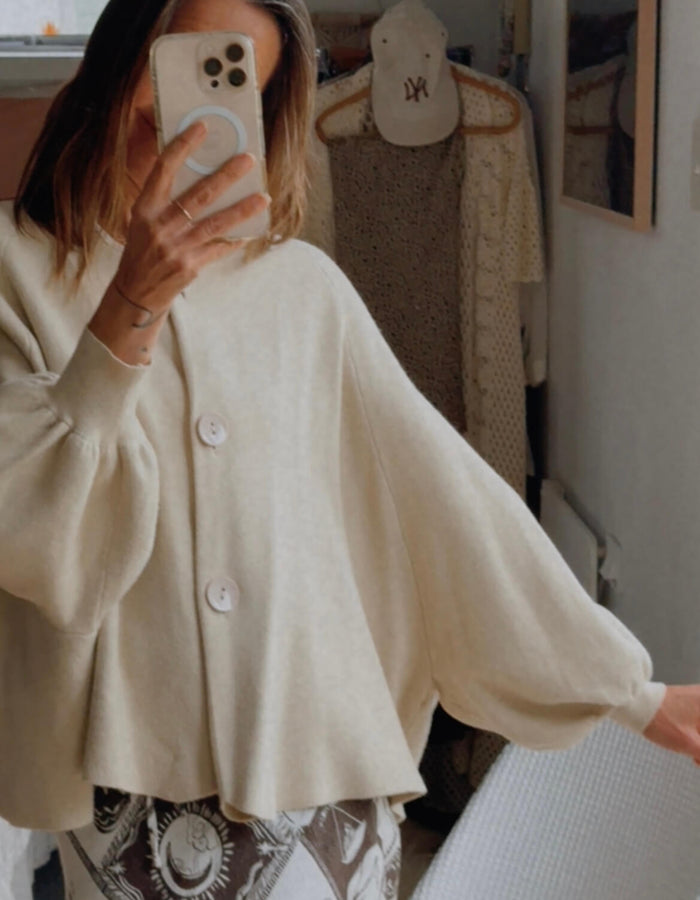 EB + IVE // BELL-SLEEVE CARDI // Fawn // Free Size