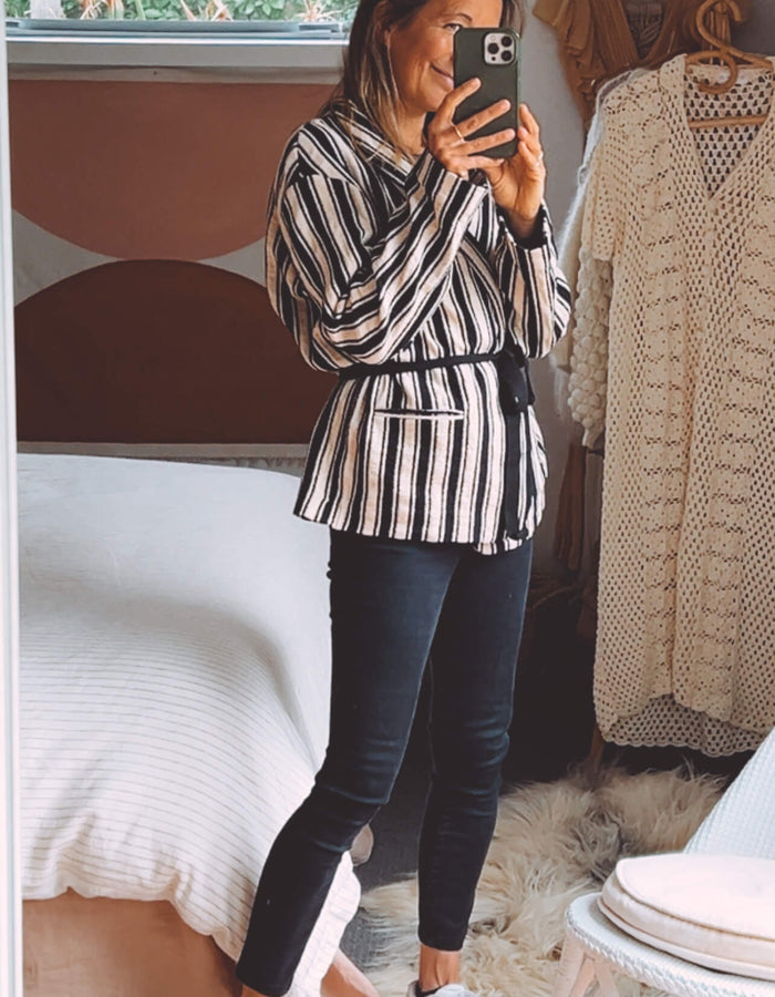 Zara Woman Striped Blazer // Large