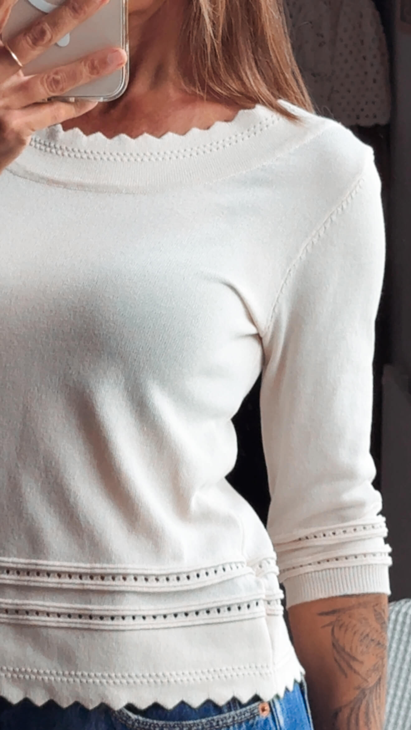 ARTIGLI // SHORT-SLEEVE SWEATER // Vanilla // Small