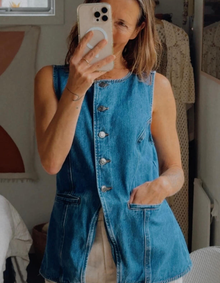 GLASSONS // Denim Vest // Mid-Vintage Blue // Medium