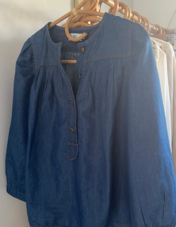 NOA NOA // Denim Balloon Blouse // Size 36