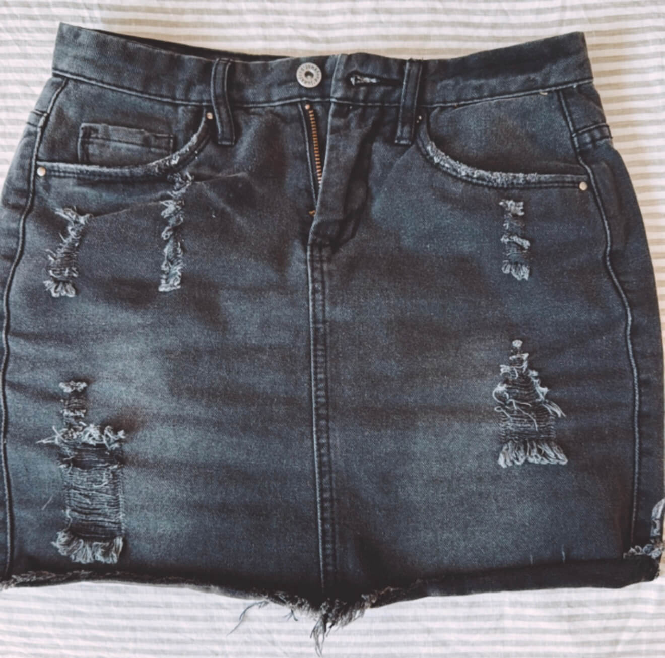 JUNKFOOD Denim Mini Skirt // Small