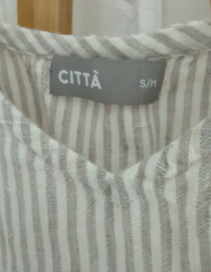 CITTA // Linen Slip // Grey Striped // S/M