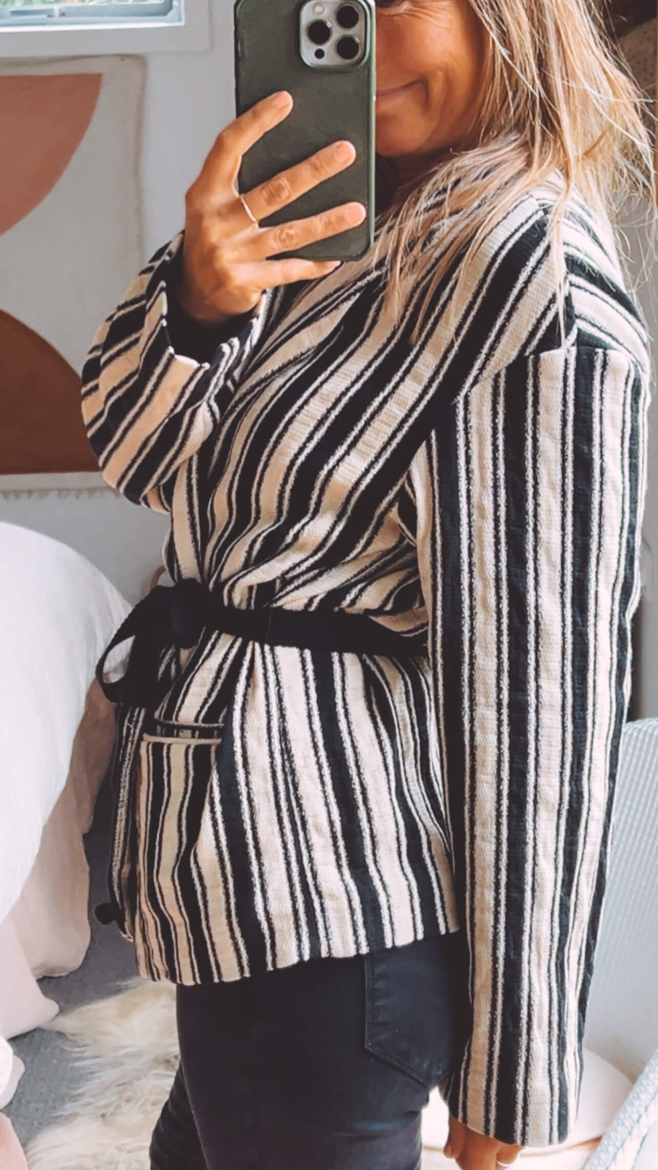 Zara Woman Striped Blazer // Large