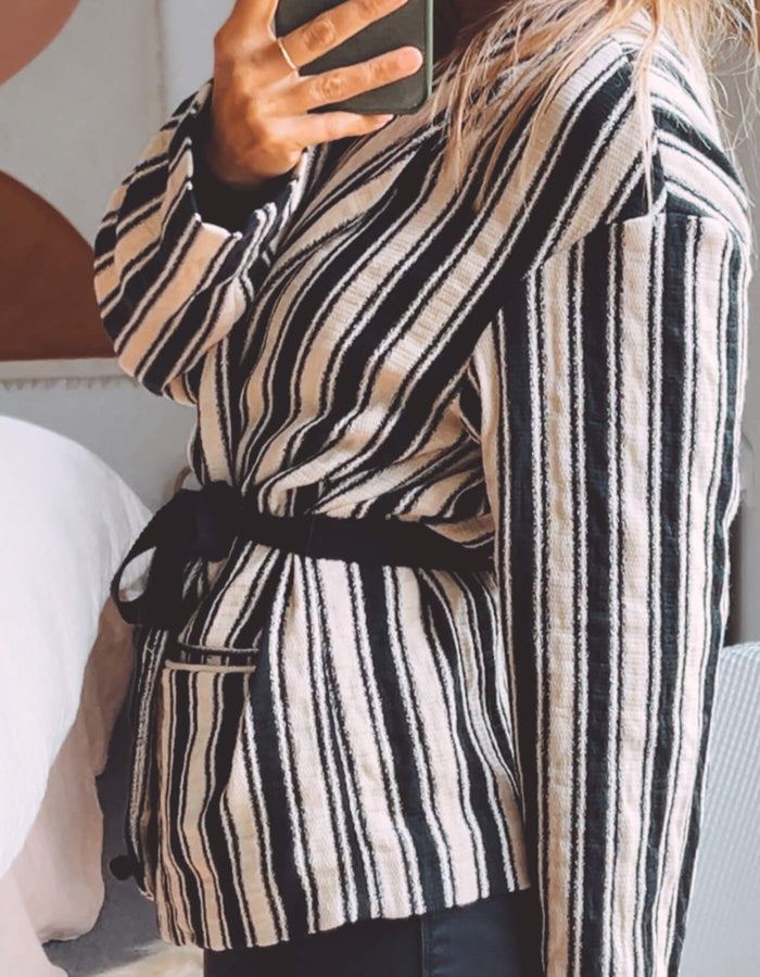 Zara Woman Striped Blazer // Large