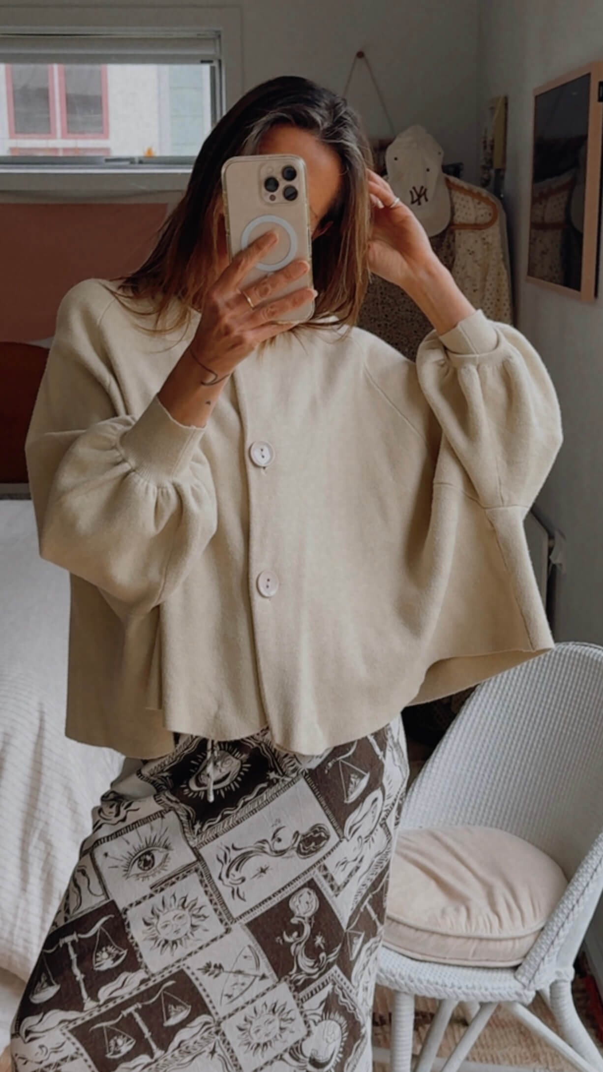 EB + IVE // BELL-SLEEVE CARDI // Fawn // Free Size