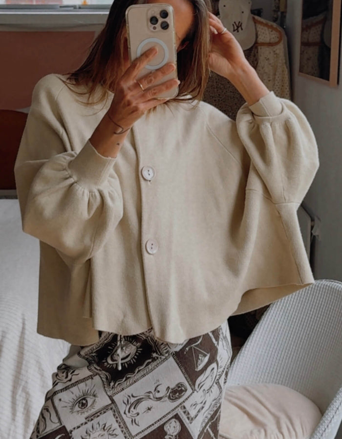 EB + IVE // BELL-SLEEVE CARDI // Fawn // Free Size
