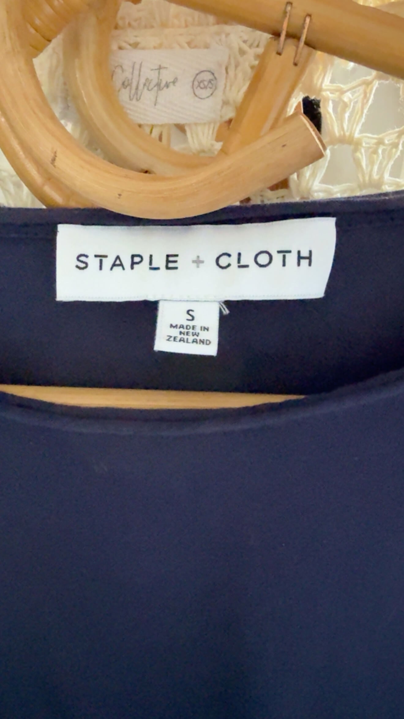 STAPLE + CLOTH // Navy Boat Neck Tee // Small